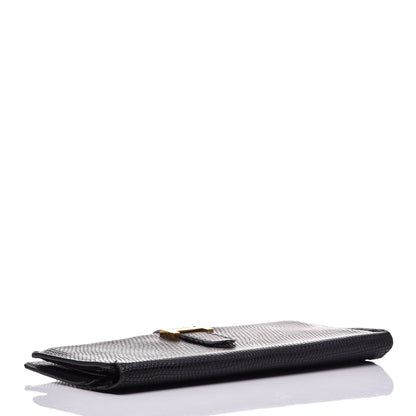 Hermes Lizard Bearn Gusset Wallet Black 4 of 8