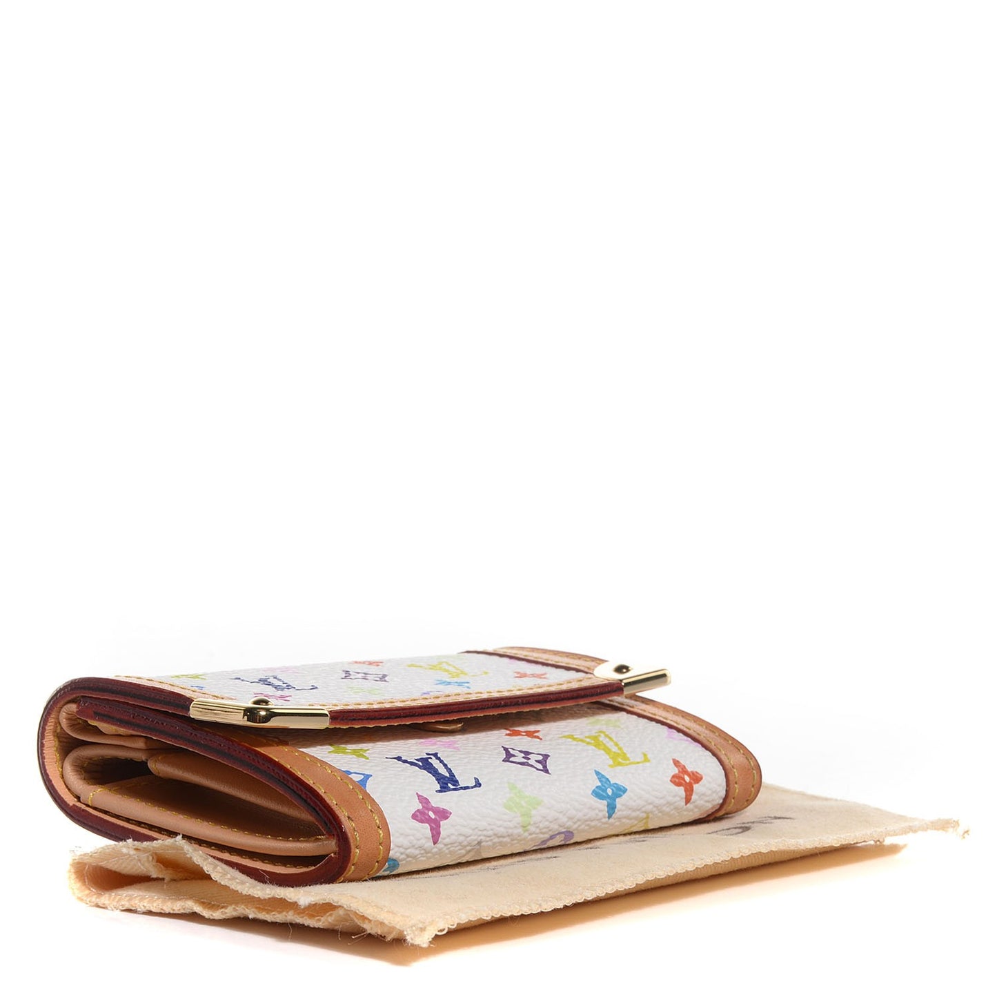 Monogram Multicolor Porte-Monnaie Plat Coin Purse White