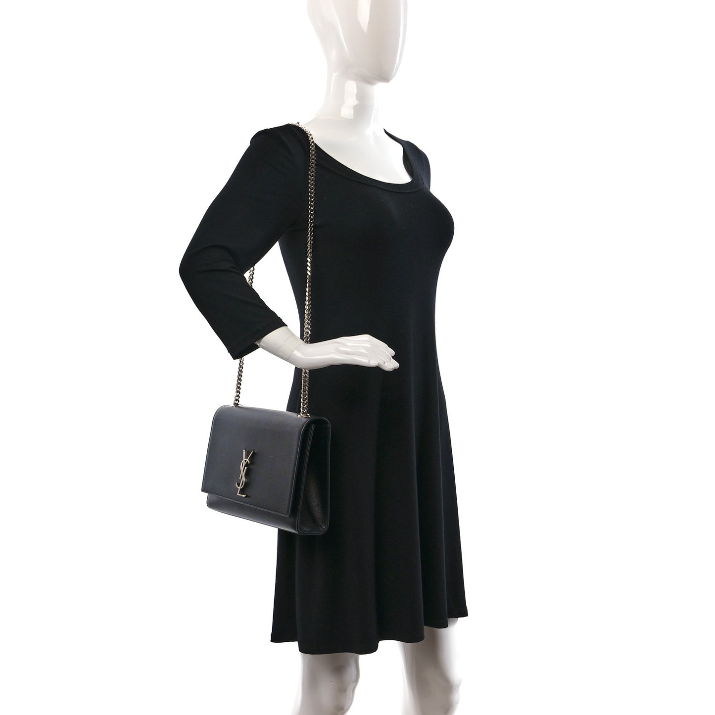 Grain De Poudre Large Classic Monogram Kate Satchel Black
