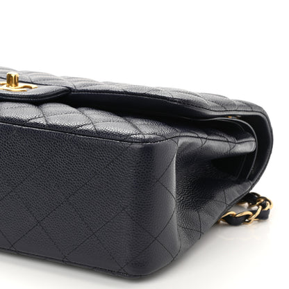 Chanel Caviar Quilted Jumbo Double Flap Navy Blue 10 of 12