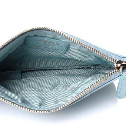 Chanel Caviar Quilted Small Cosmetic Case Light Blue 4 of 4
