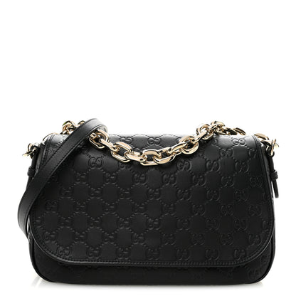 Gucci GG Calfskin Embossed Emblem Medium Arabella Bag Black Black 1 of 10