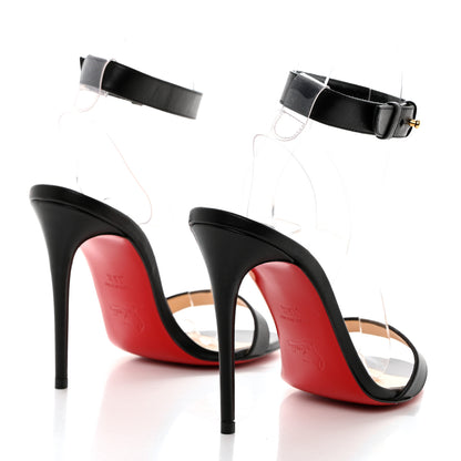 Christian Louboutin Shiny Nappa PVC Jonatina 100 Sandals 35.5 Black 4 of 8