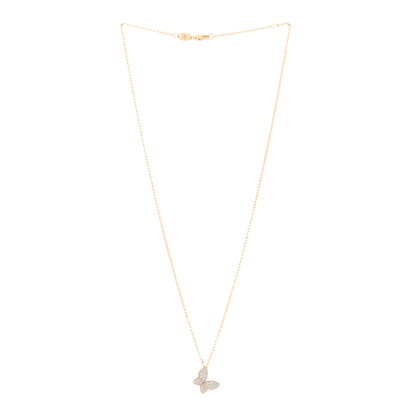 Roberto Coin 18K Yellow Gold Diamond Princess Butterfly Pendant Necklace 2 of 4