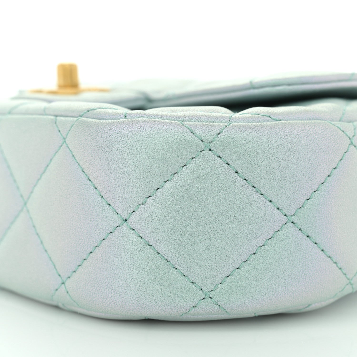 Chanel Iridescent Lambskin Quilted Baywatch Top Handle Flap Light Blue 10 of 12
