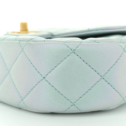Chanel Iridescent Lambskin Quilted Baywatch Top Handle Flap Light Blue 10 of 12