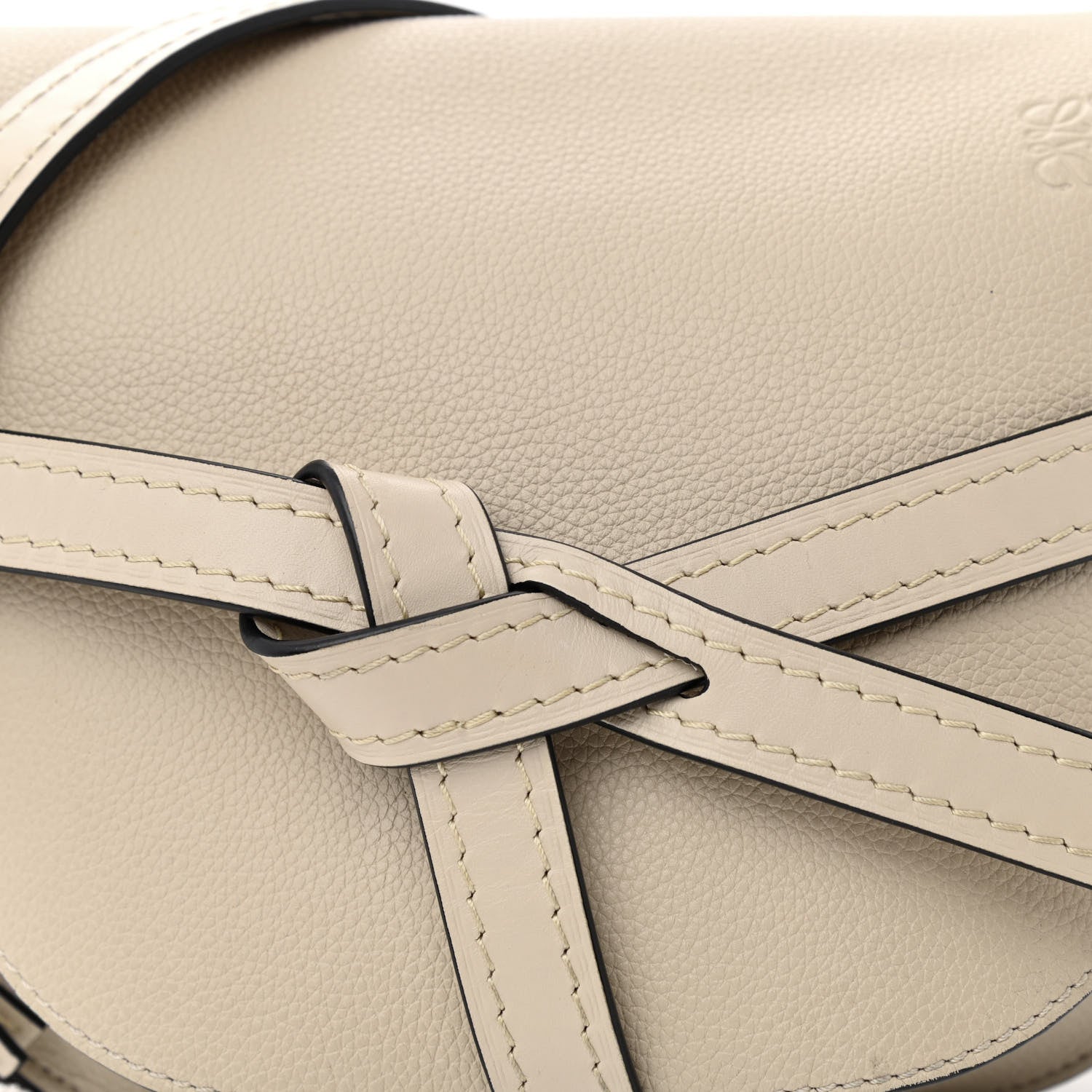 Loewe Grained Calfskin Small Gate Crossbody Bag Light Oat 9 of 12