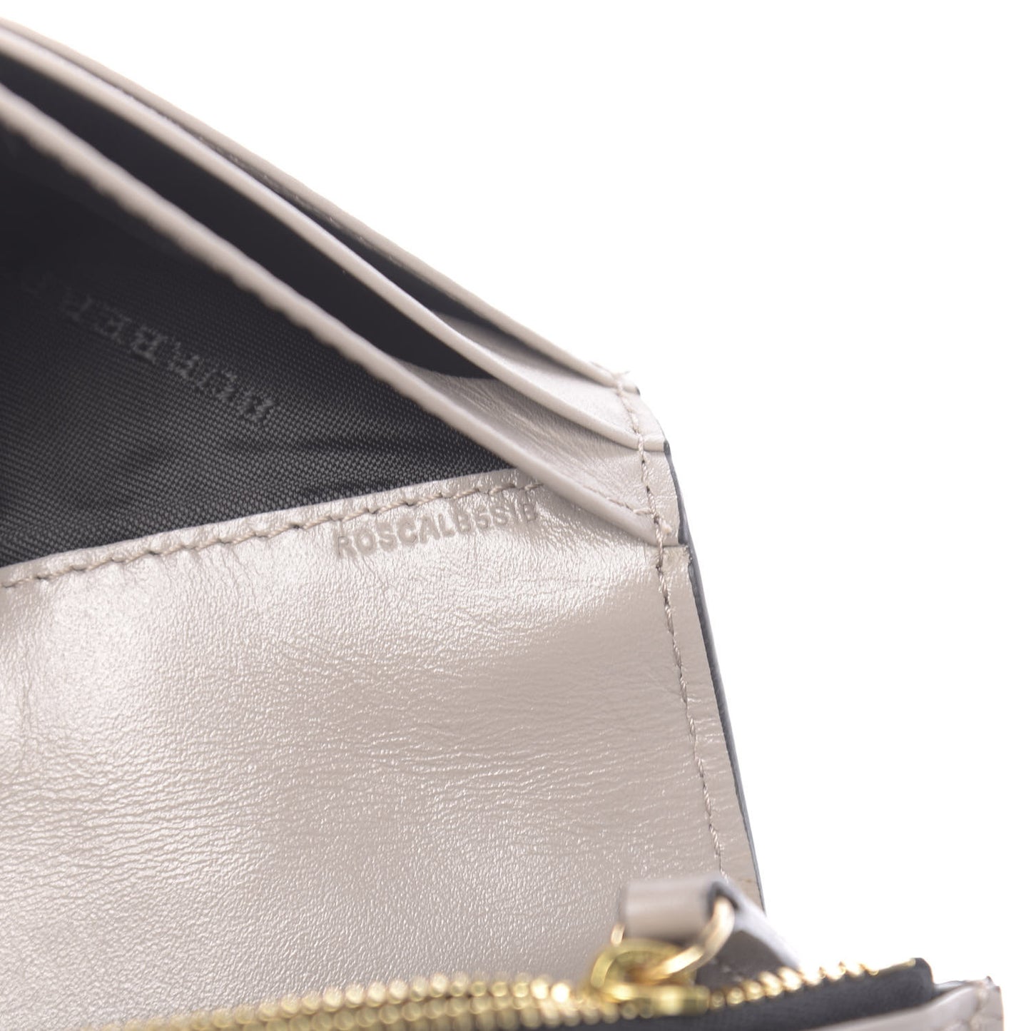 Signature Grain Calfskin Check Embossed Porter Continental Wallet Pale Grey