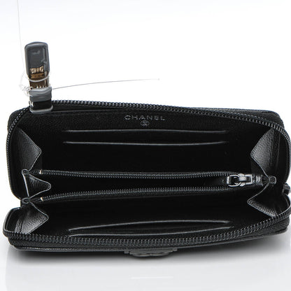 Chanel Caviar Quilted Boy Small Zip Around Wallet So Black 5 of 8