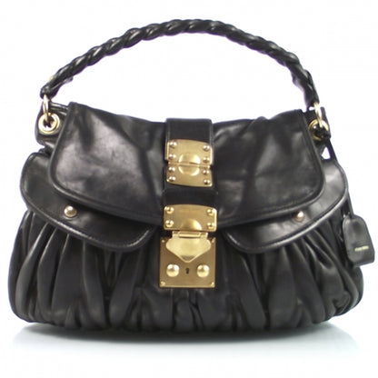 Miu Miu Leather Matelasse Coffer Hobo Black 1 of 11