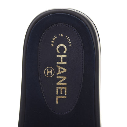 Chanel Nylon Chain Flat Sandals 36 Marine 8 of 10