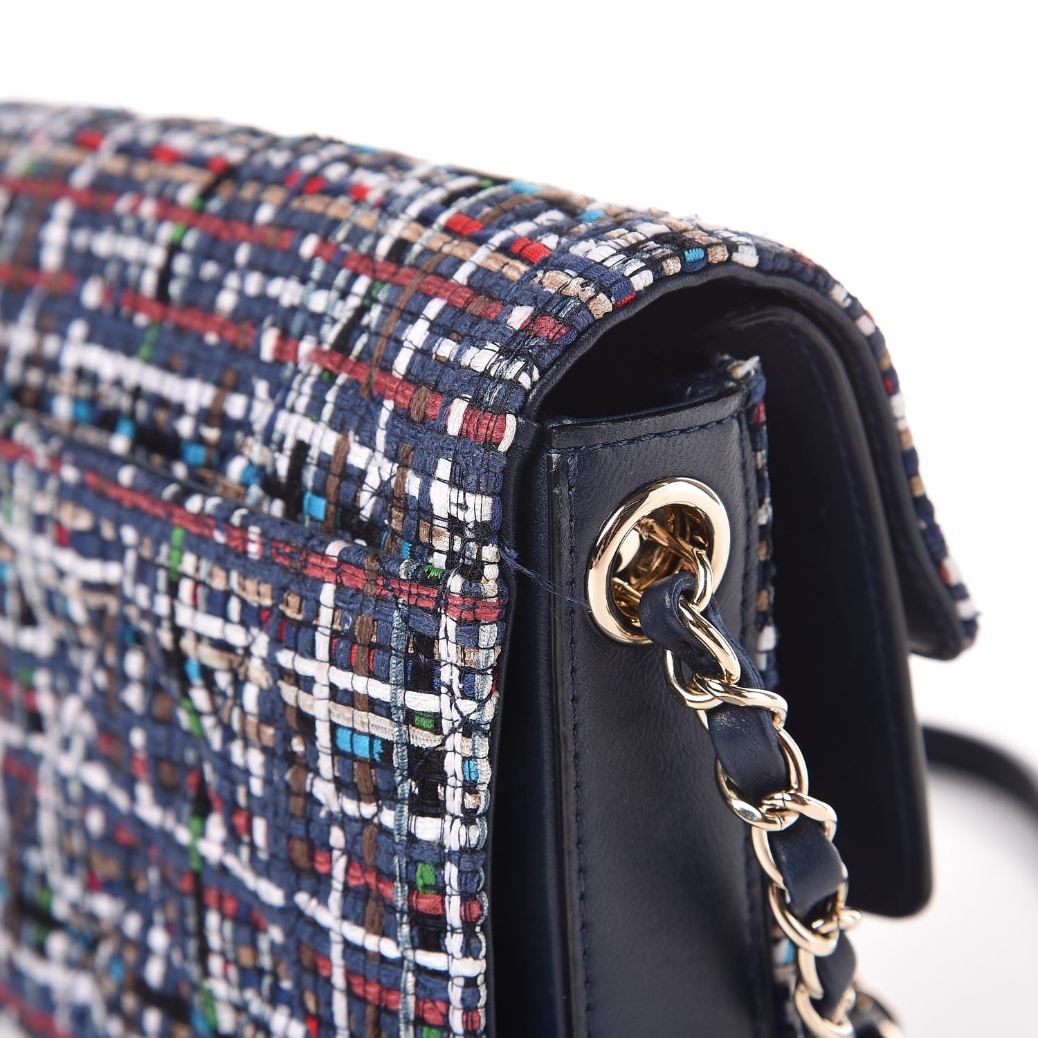 Chanel Tweed Calfskin Quilted CC Box Flap Multicolor 8 of 8