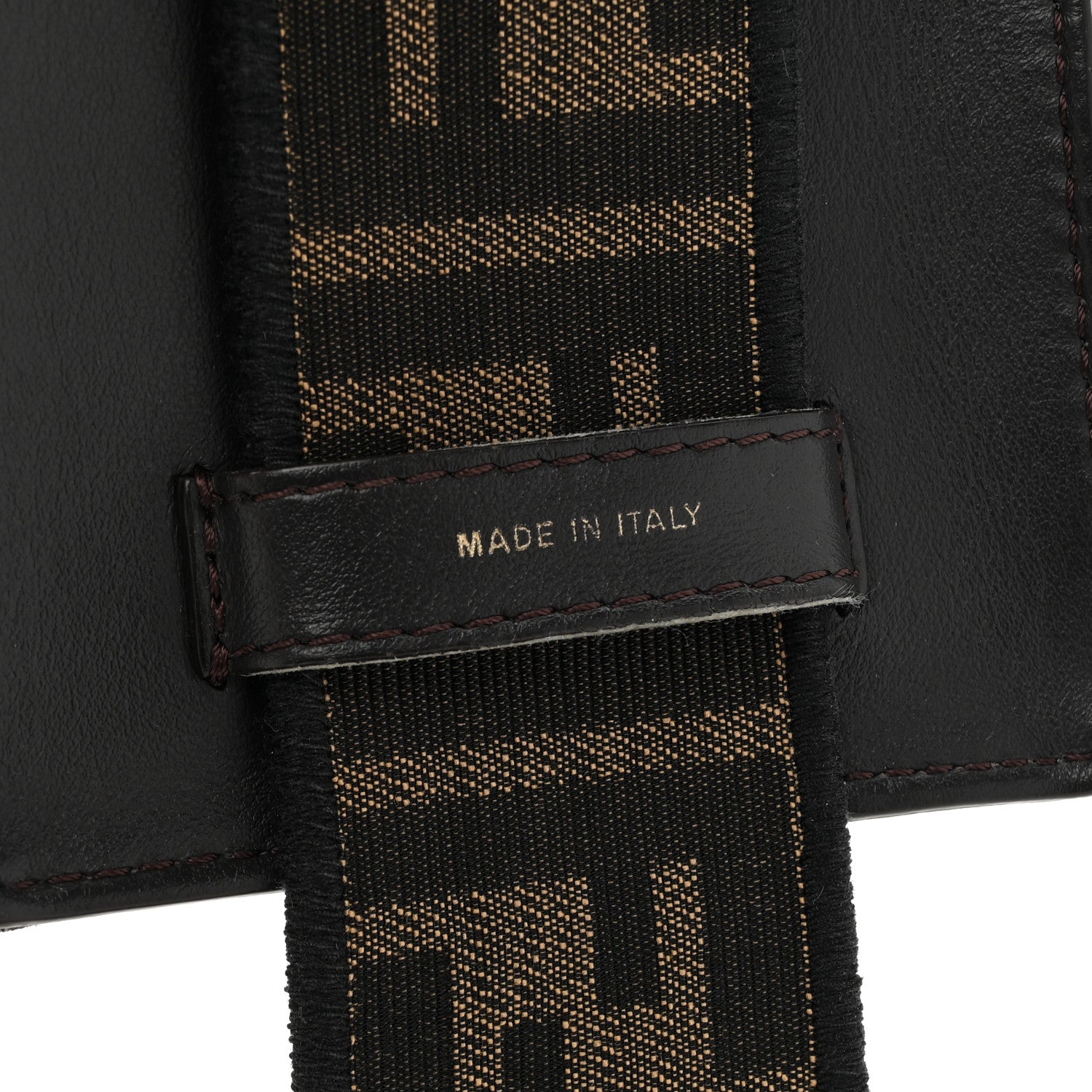 Fendi Fabric Jacquard FF 1974 Cell Pocket Strap You Tobacco Moro Black 5 of 7
