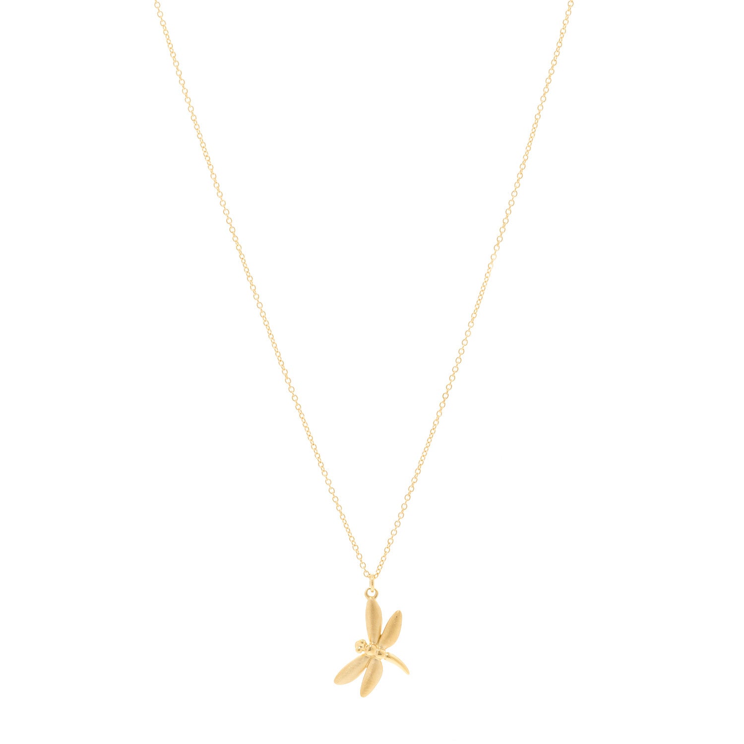 Tiffany 18K Yellow Gold Dragonfly Pendant Necklace 1 of 4