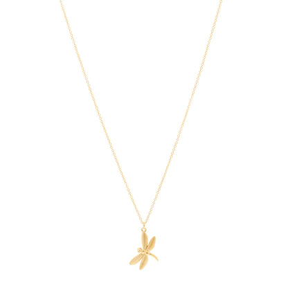 Tiffany 18K Yellow Gold Dragonfly Pendant Necklace 1 of 4
