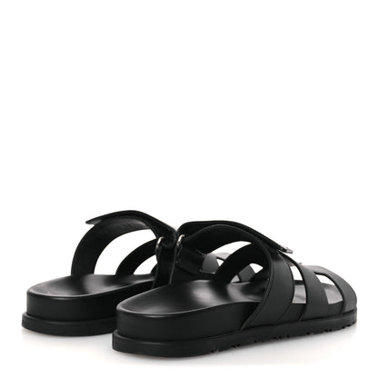 Hermes Calfskin Womens Chypre Sandals 37 Black 5 of 14