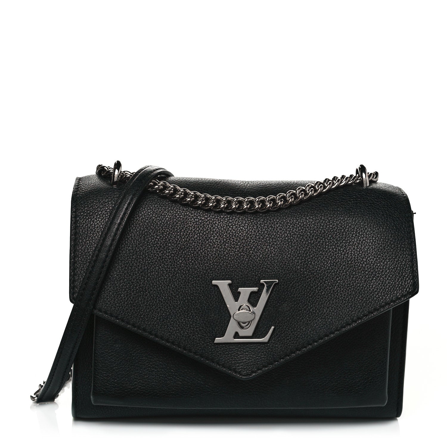 Louis Vuitton Soft Calfskin Mylockme Chain Bag BB Black 1 of 10