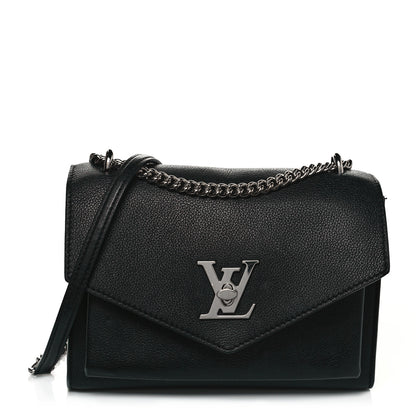 Louis Vuitton Soft Calfskin Mylockme Chain Bag BB Black 1 of 10