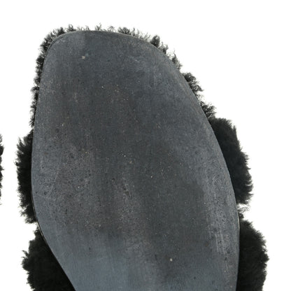 Hermes Woolskin Oran Sandals 38 Black 6 of 14