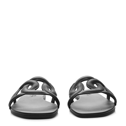 Hermes Rubber Aloha Sandals 40 Black 2 of 8