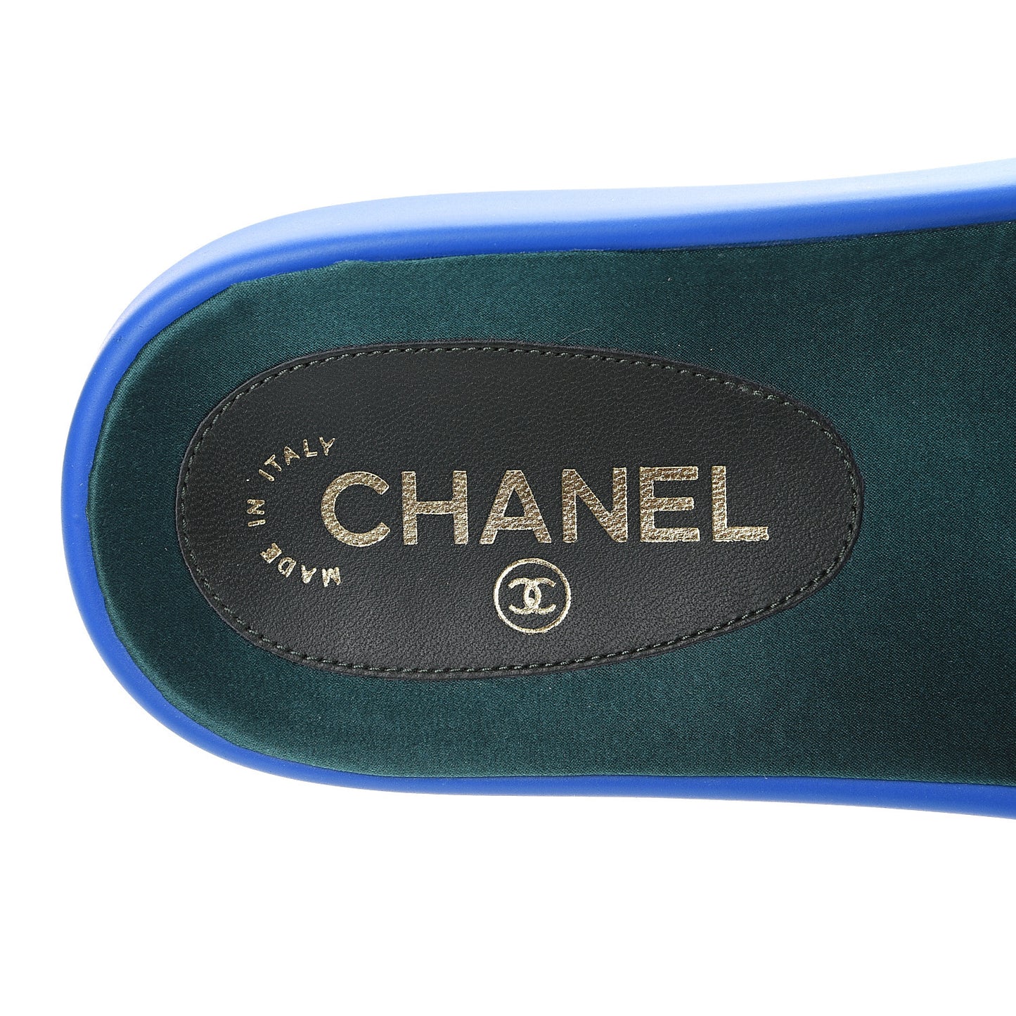 Canvas Chain Flat Sandals 39 Bright Blue