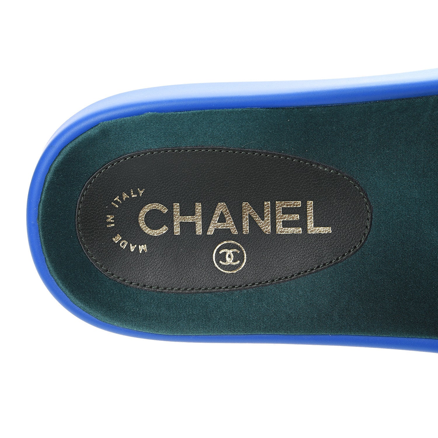 Chanel Canvas Chain Flat Sandals 39 Bright Blue 7 of 9