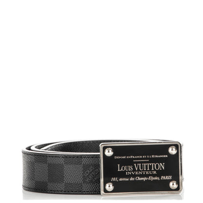 Louis Vuitton Damier Graphite 35mm LV Inventeur Reversible Belt 95 38 1 of 7