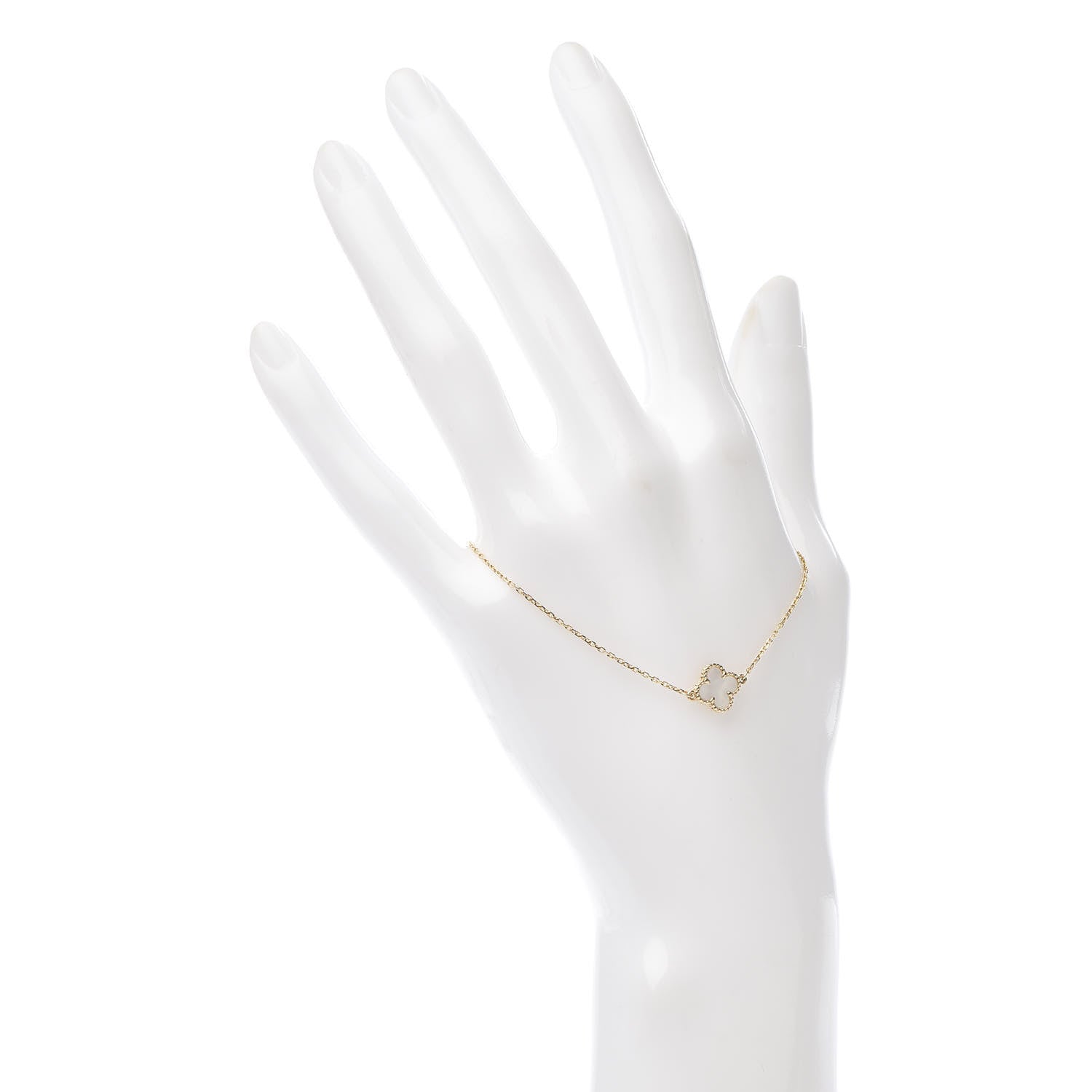 Van Cleef & Arpels 18K Yellow Gold Mother of Pearl Sweet Alhambra Bracelet 2 of 4