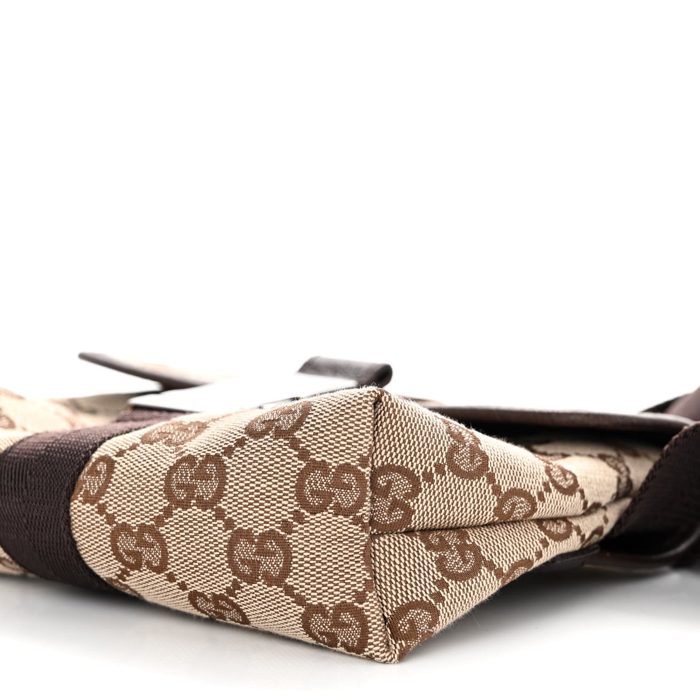 GG Monogram Buckle Belt Bag Dark Brown