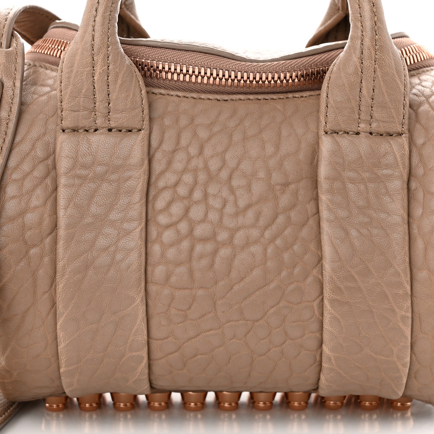 Alexander Wang Pebbled Lambskin Mini Rockie Latte Rose Gold Hardware 7 of 9