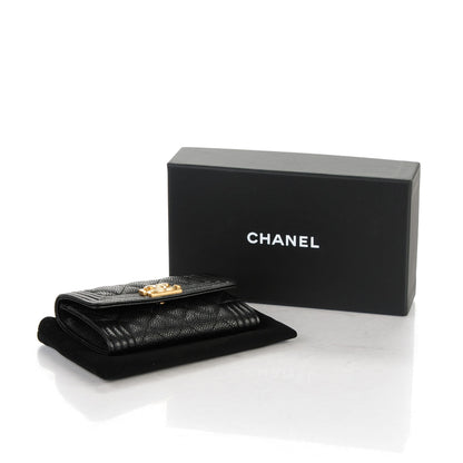 Chanel Caviar Quilted Boy Flap Card Holder Black 4 of 8