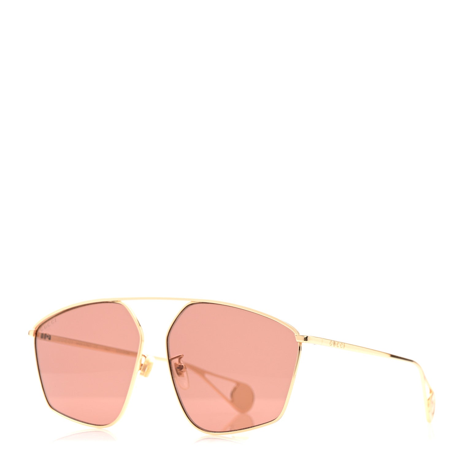 Gucci Square Frame GG0437SA Sunglasses Gold 1 of 8