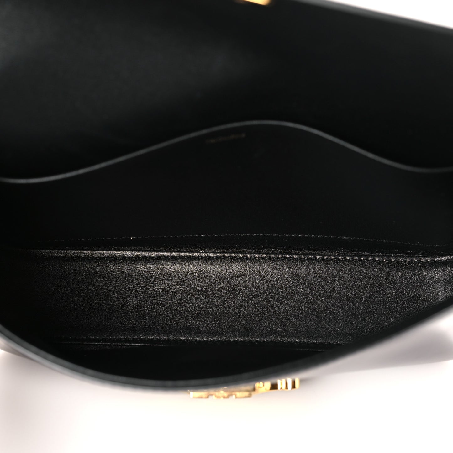 Shiny Calfskin Triomphe Shoulder Bag Black