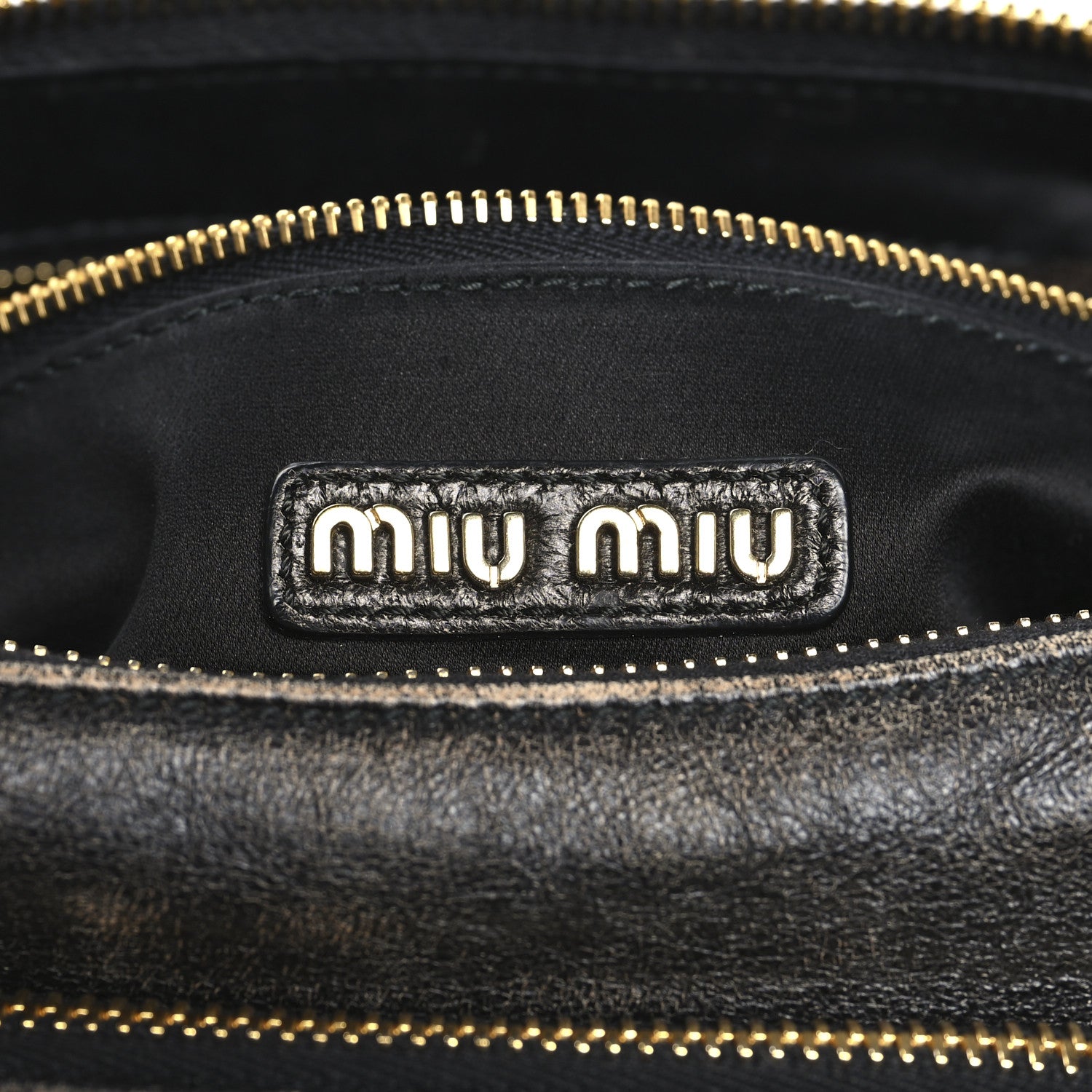 Miu Miu Distressed Nappa Pocket Bag  Sand Coffee 6 of 9