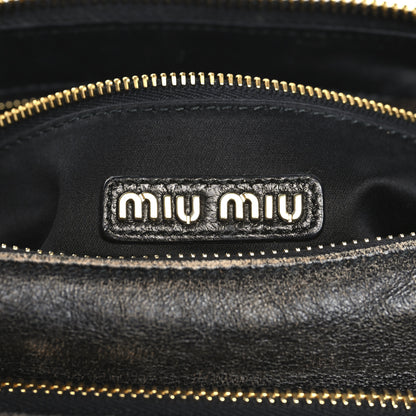 Miu Miu Distressed Nappa Pocket Bag  Sand Coffee 6 of 9