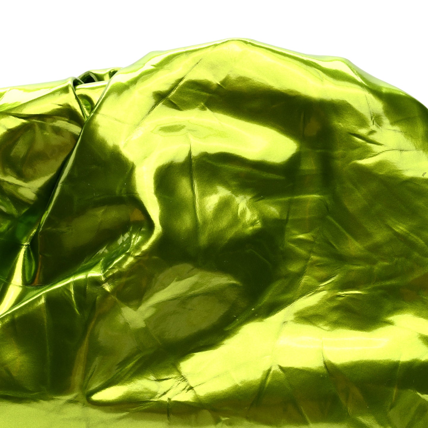 Metallic Crushed Calfskin Teen Pouch Chlorophyll