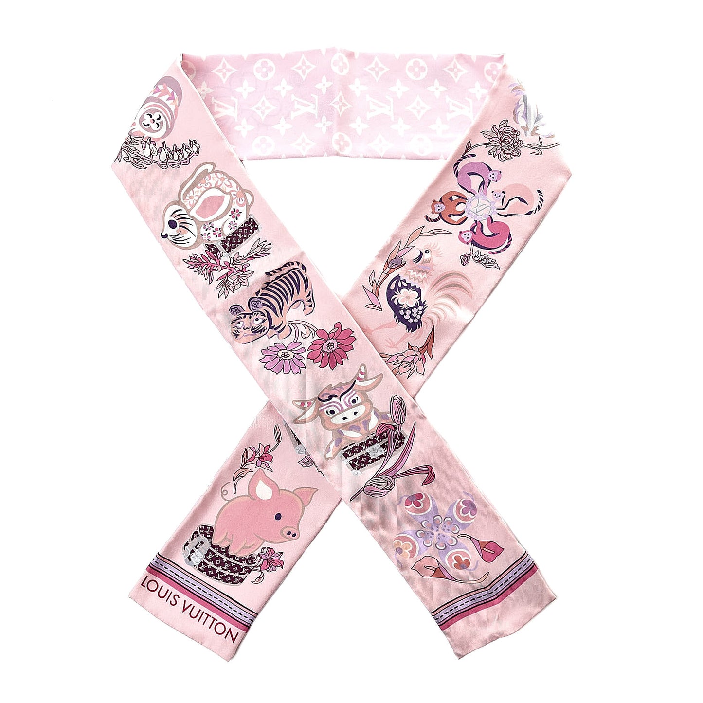 Silk Monogram Superstition Bandeau Light Pink