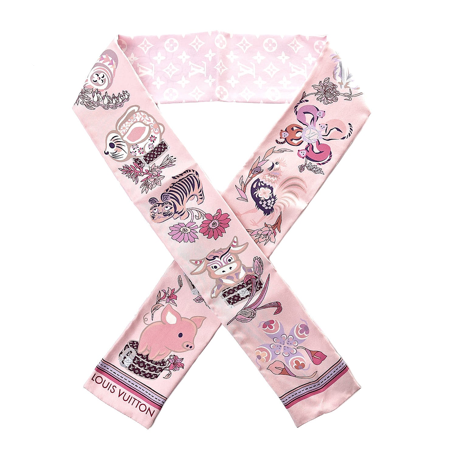Louis Vuitton Silk Monogram Superstition Bandeau Light Pink 1 of 4