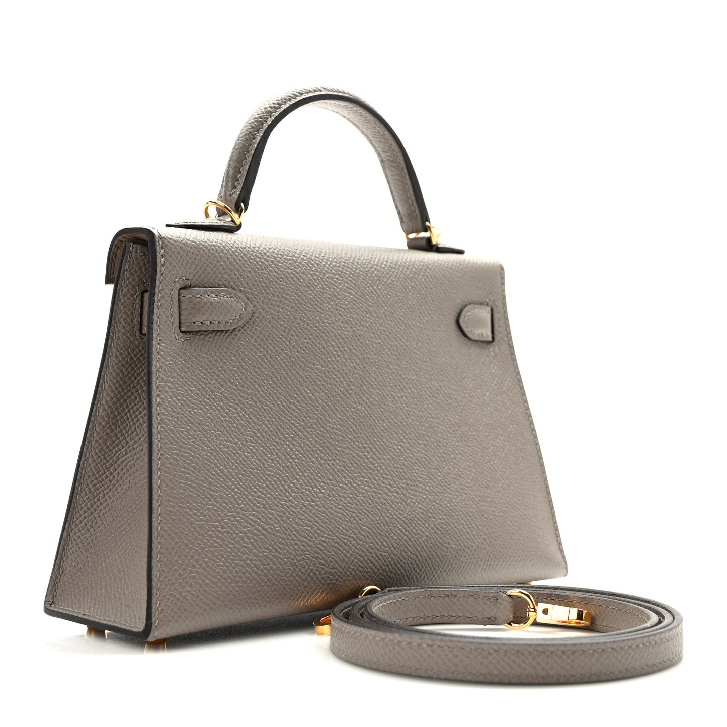 Epsom Mini Kelly Sellier 20 Gris Asphalt