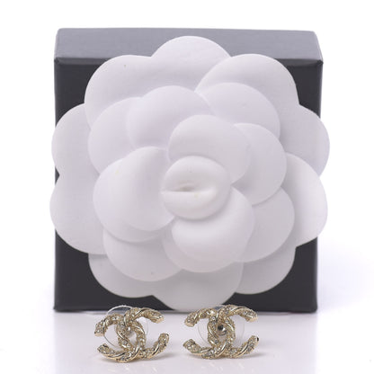 Chanel Crystal Twisted CC Earrings Gold 5 of 5