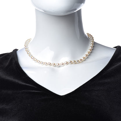 Tiffany Sterling Silver Pearl 7mm Strand Twist Clasp Necklace 2 of 6
