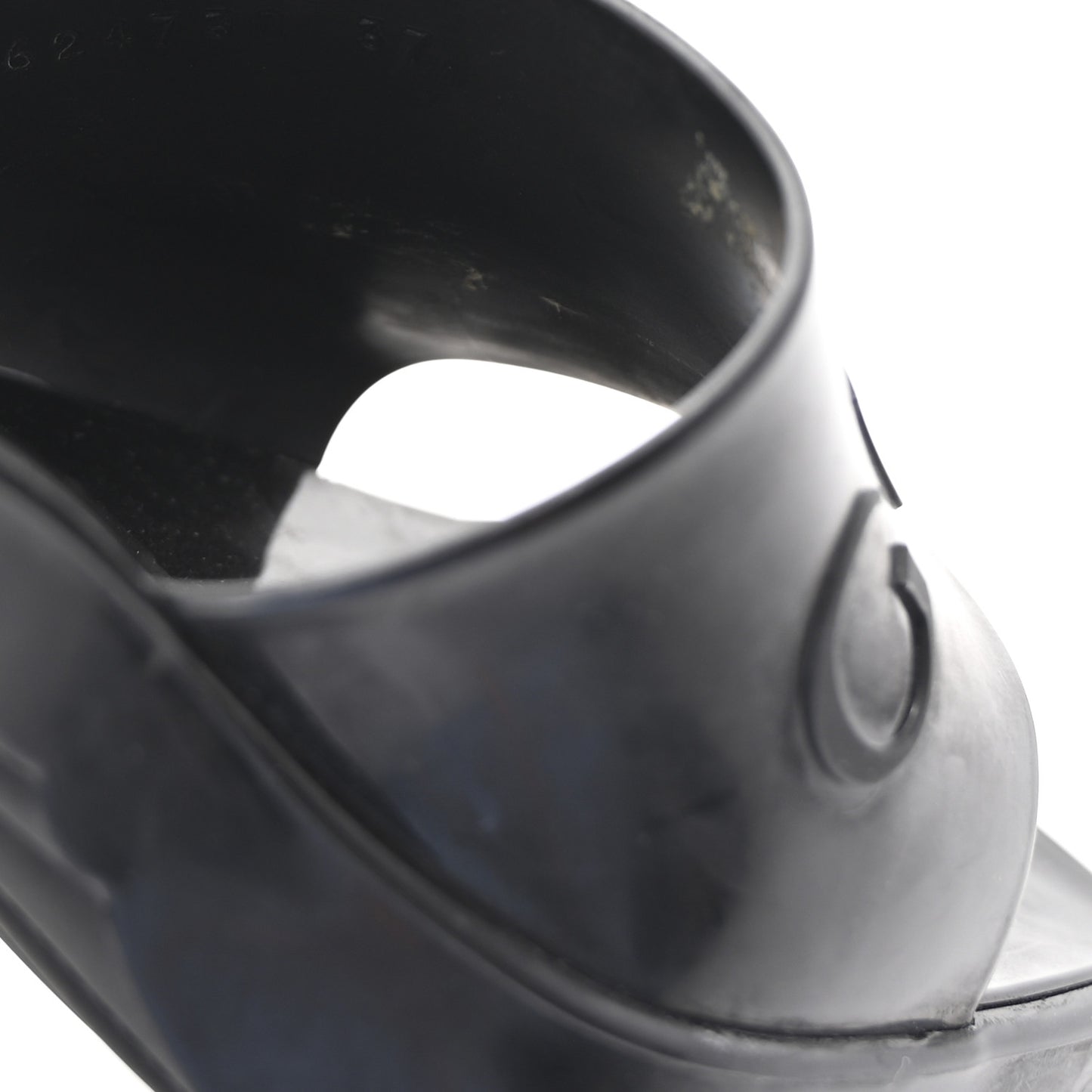 Rubber Gucci Logo Womens Platform 20/60mm Slide Sandals 37 Black