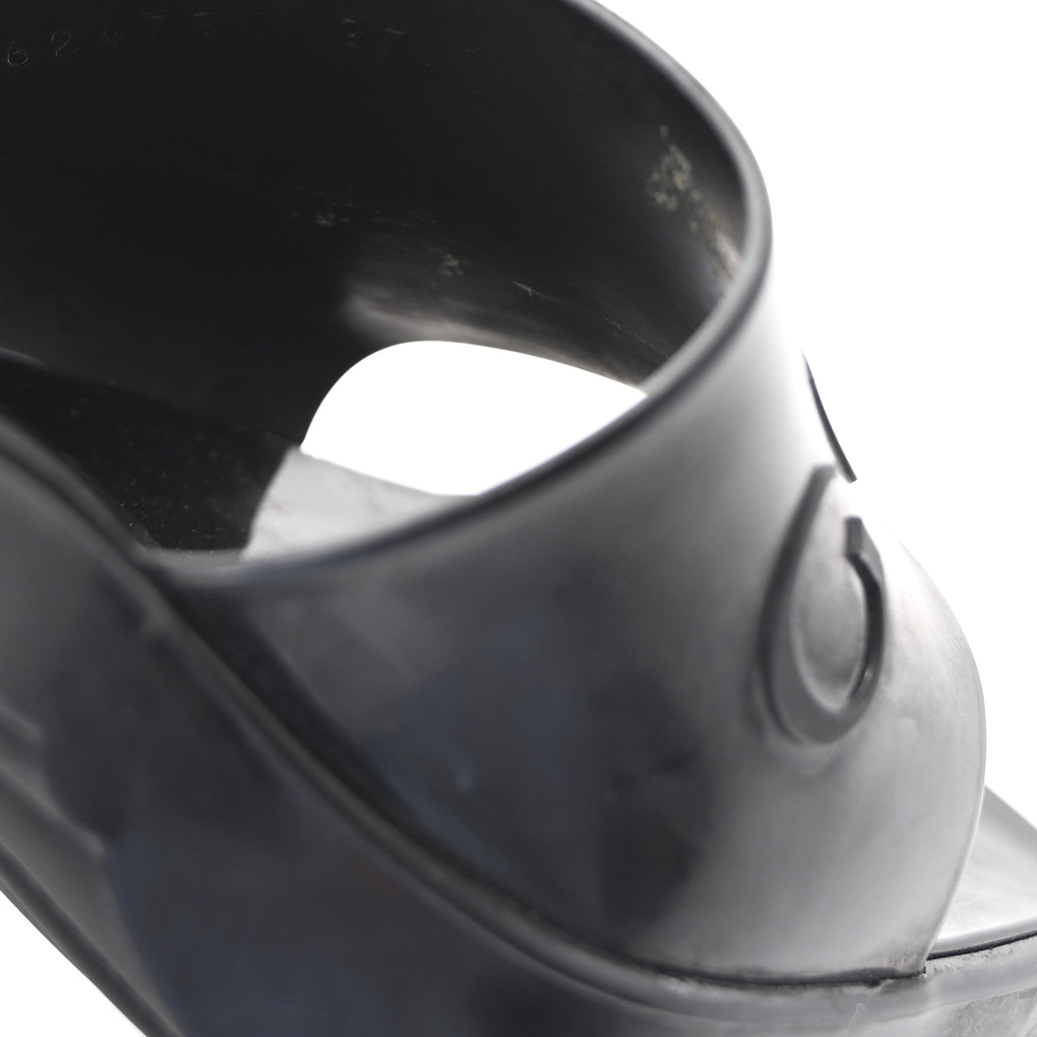 Gucci Rubber Gucci Logo Womens Platform 20/60mm Slide Sandals 37 Black 9 of 9