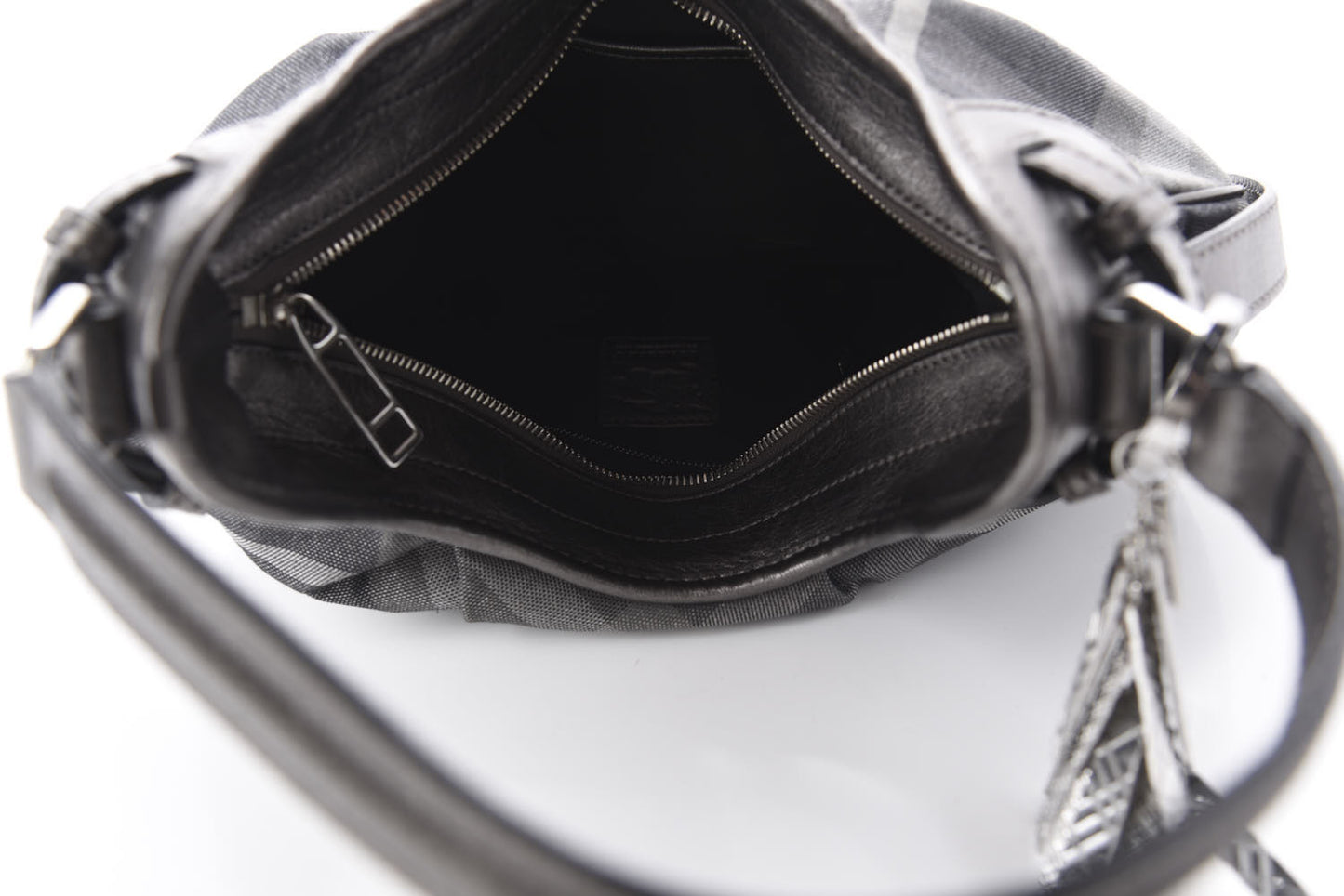 Shimmer Check Small Brooklyn Hobo Grey