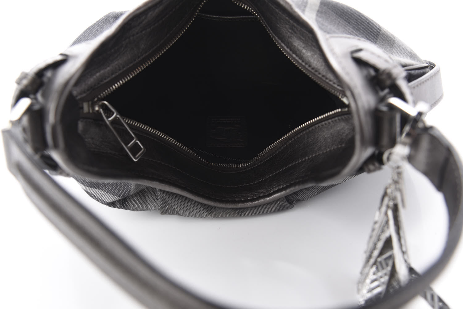 Burberry Shimmer Check Small Brooklyn Hobo Grey 5 of 9