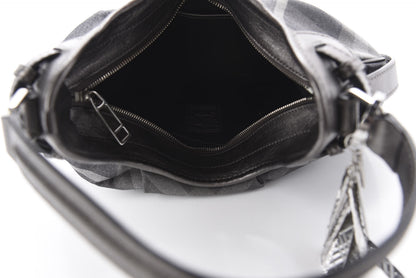 Burberry Shimmer Check Small Brooklyn Hobo Grey 5 of 9