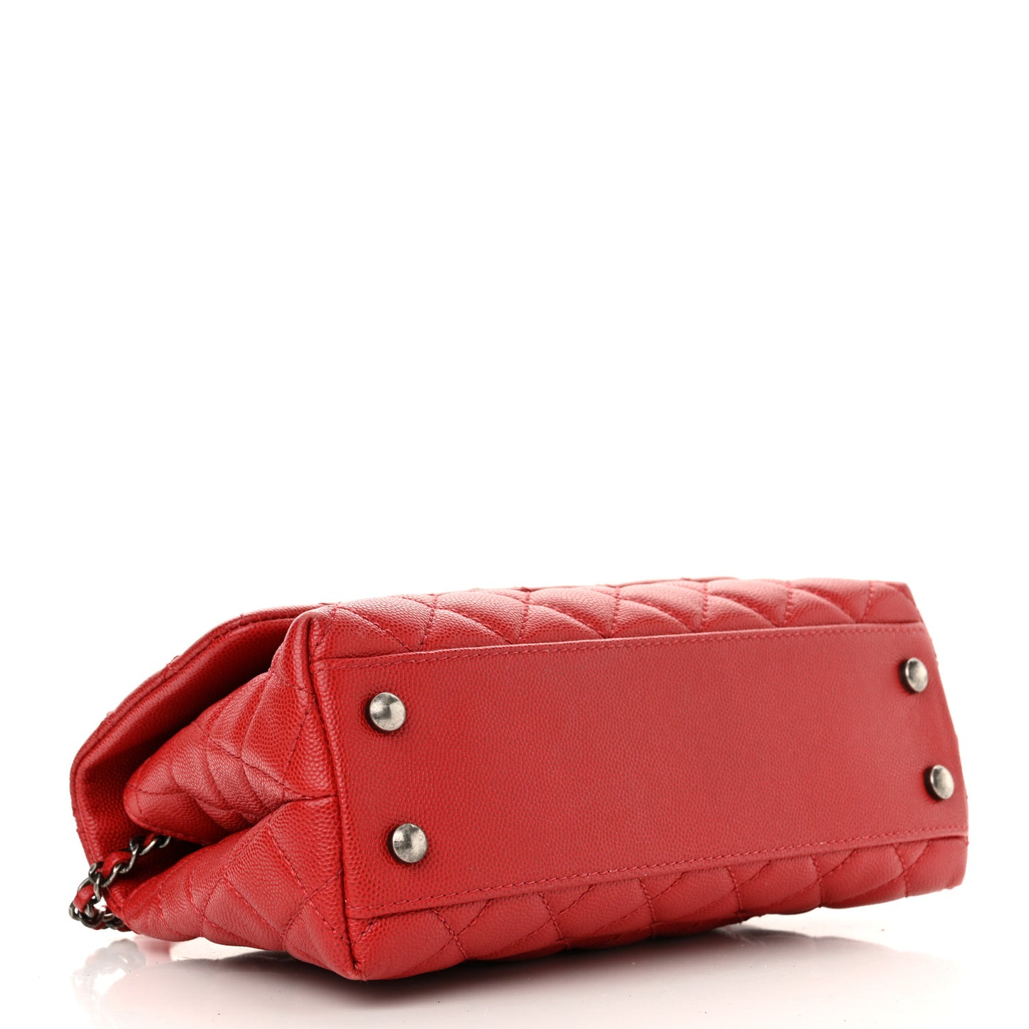 Caviar Quilted Mini Coco Handle Flap Red