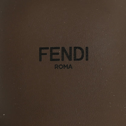 Fendi Calfskin FF Embossed Pearland Slide Sandals 38.5 Tobacco Moro 8 of 8