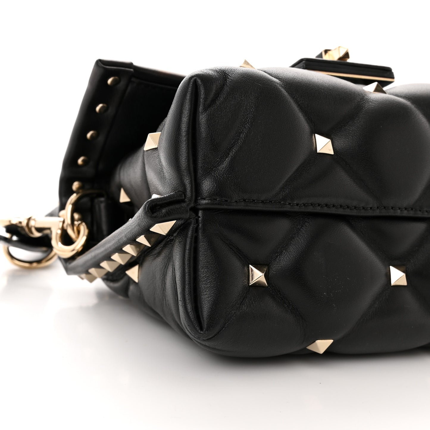 Nappa Mini Candystud Top Handle Bag Black
