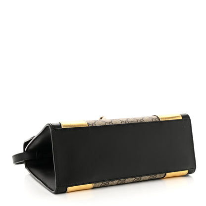 Gucci GG Supreme Monogram Small Osiride Top Handle Bag Black Gold 4 of 12